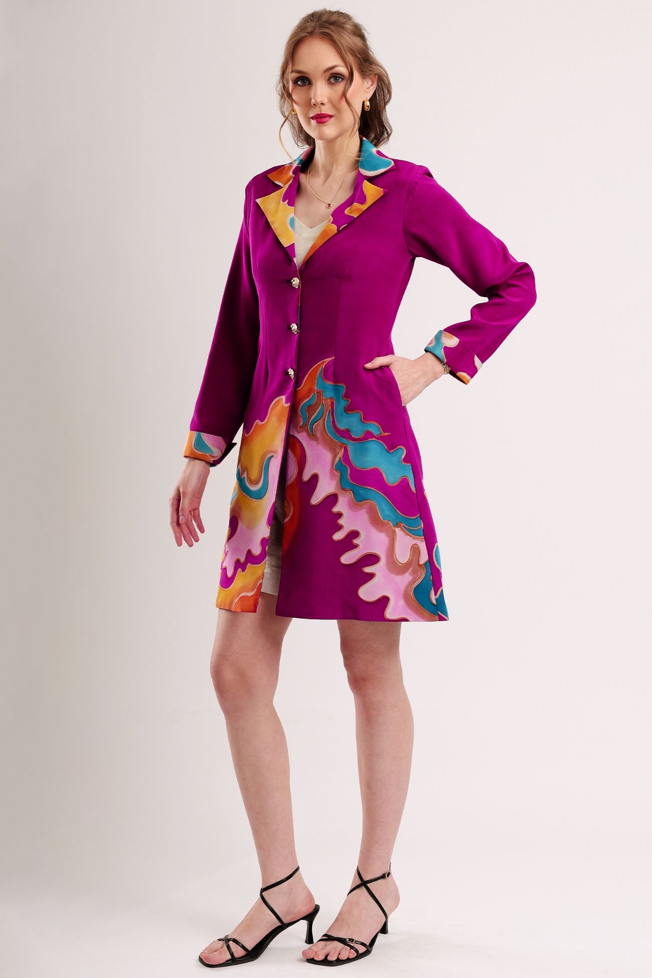 tukir トキ reversible gown seya coat シルク seya - tukir トキ reversible gown seya coat シルクの通販 by