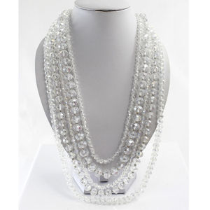 Clear Iridescent Glass Beads Necklace Product Image