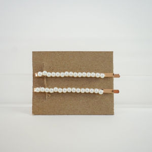 Gold With Small Pearls Bobby Pin Clip  Product Image