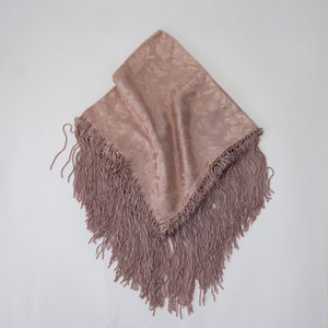 Tan Rose Tone On Tone Floral Church Scarf Product Image