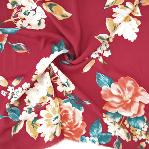 Ruby Red Floral Georgette Print Product Image