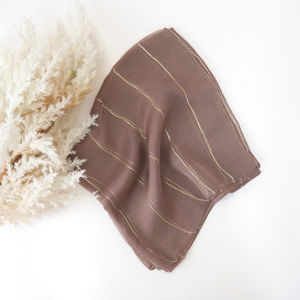 Brown Taupe With Silver And Gold Lurex Ella Scarf Product Image