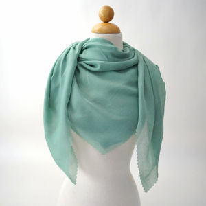 Lighter Magnolia Scalloped Edge Cotton Scarf Product Image