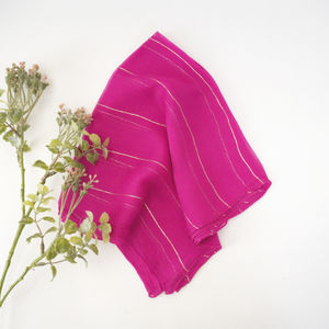 Neon Berry With Gold And Silver Lurex Ella Scarf Product Image