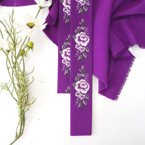 Purple Wine Embroidery Design 359 With Pewter Product Image