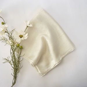 Cream With Gold Shimmer Soft Church Scarf Product Image