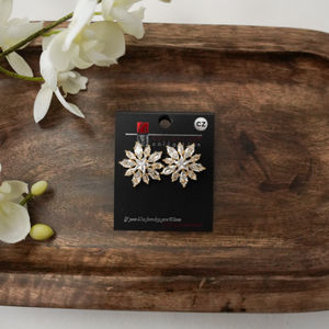 Gold Crystal Stud Earrings Product Image