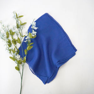 Royal Blue Solid Silky Scarf Product Image