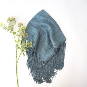 Ash Blue Tone On Tone Floral Church Scarf Product Image