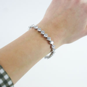 Cubic Zirconia Silver Crystal Bracelet Product Image