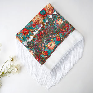 White Church Scarf Floral Product Image