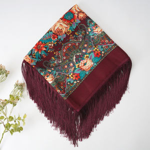 Merlot Church Scarf Floral Print Product Image