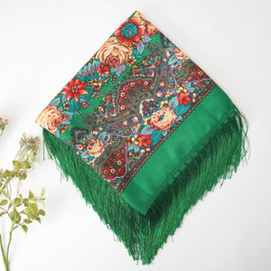 Green Church Scarf Floral Print Product Image