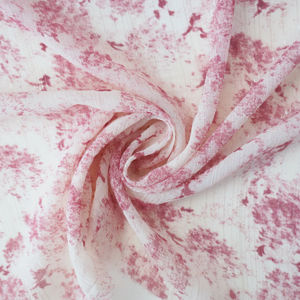 Cream And Pink  Shiny Crinkle Chiffon Print Product Image