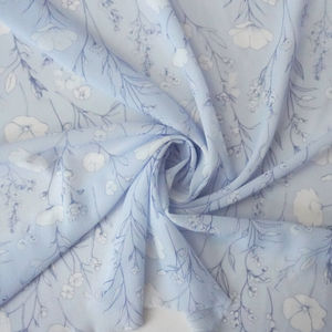 Blue And White Floral Crinkle Print Product Image
