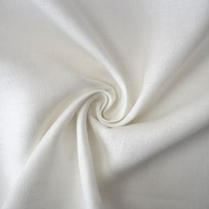 White 100% Linen Fabric Product Image