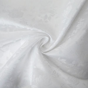 White Satin Floral Print Polyester Specialty Craft Fabric Product Image