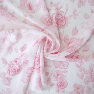 Candy Pink Floral With Off-White Background Crinkle Print Product Image