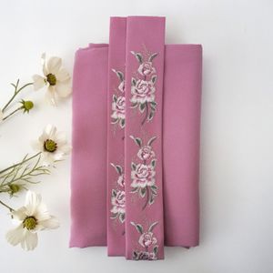 Pink Rose Embroidery 345 With Soft Gold Product Image