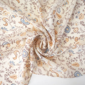 Tan With Blue Crinkle Chiffon Print Product Image