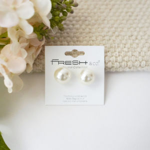 Large Cream Pearl Studs Product Image