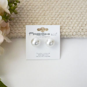 Large White Pearl Studs Product Image