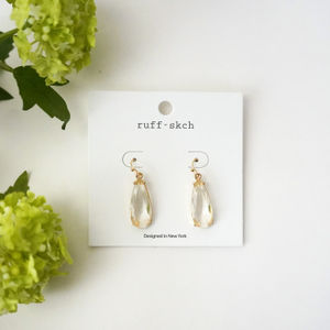 Gold Clear  Crystal Dangle Earrings Product Image