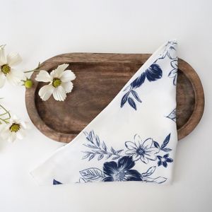 Classic Blue Floral Triangle Scarf Product Image