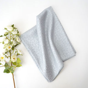 Dove Blue Leopard Silky Print Church Scarf Product Image