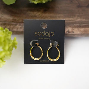 Gold Filled Double Hoop Clasp Earrings Product Image