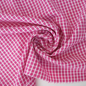 Dark Pink  Gingham Stretch Fabric Product Image
