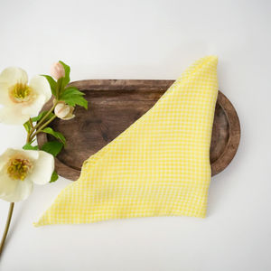 Sunshine Yellow Gingham Triangle Scarf Product Image