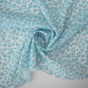 Light Blue Floral Crinkle Print Product Image