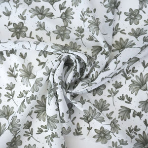 Olive Night With White Background Floral Crinkle Print Product Image