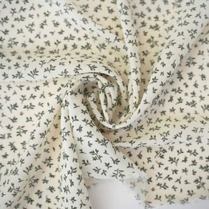 Olive Night On Cream Background Floral Crinkle Print Product Image
