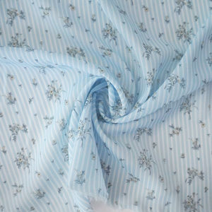 Crtystal Blue Striped Floral Crinkle Print Product Image