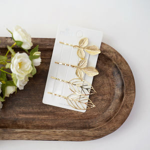 Gold Leaf Hair Clips 4 Pack Product Image