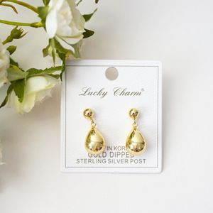 Gold Dipped Pear Shaped Drop Earrings Product Image