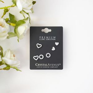 Silver Heart Multipack Stud Earrings Product Image