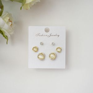 Gold And Cream Multipack Crystal Stud Earrings Product Image