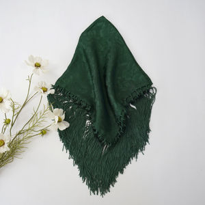 Hunter Green Tone On Tone Floral Church Scarf Product Image