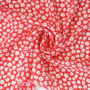 Lipstick Red Floral Gerogette Print Product Image