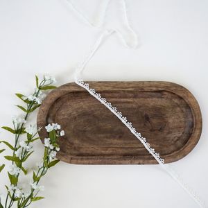 White Fine Embroidered Looped Edge Narrow Lace Trim Product Image