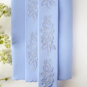 Cashmere Blue Embroidery Design 387 With Silver Product Image