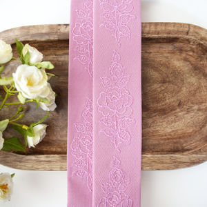 Pink Rose Embroidery 386 Flat Tone On Tone Product Image