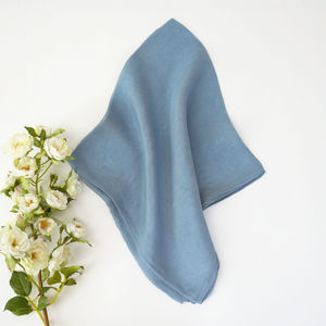 Dusty Blue Silk Polyester Scarf Product Image
