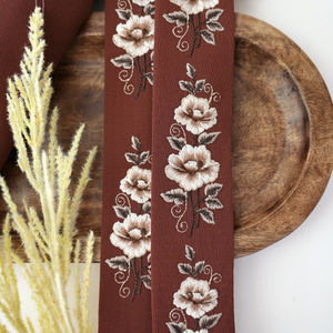Cappuccino Embroidery Design 378 With Soft Gold Product Image