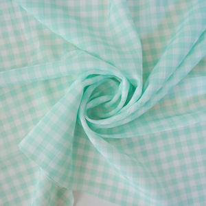 Bright Mint Gingham Crinkle Print Product Image