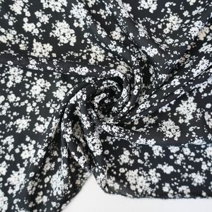 Black With White Floral Georgette Print Product Image