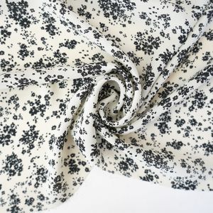 Cream With Black Floral Georgette Print Product Image